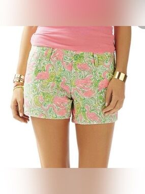 Lilly Pulitzer Callahan Shorts Hot Wings Flamingo Print – Size 12